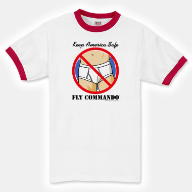 Men's White & Red FLY COMMANDO Ringer Shirt